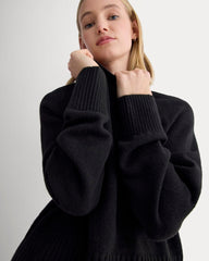 The Boxy Crew in Cashmere | Black