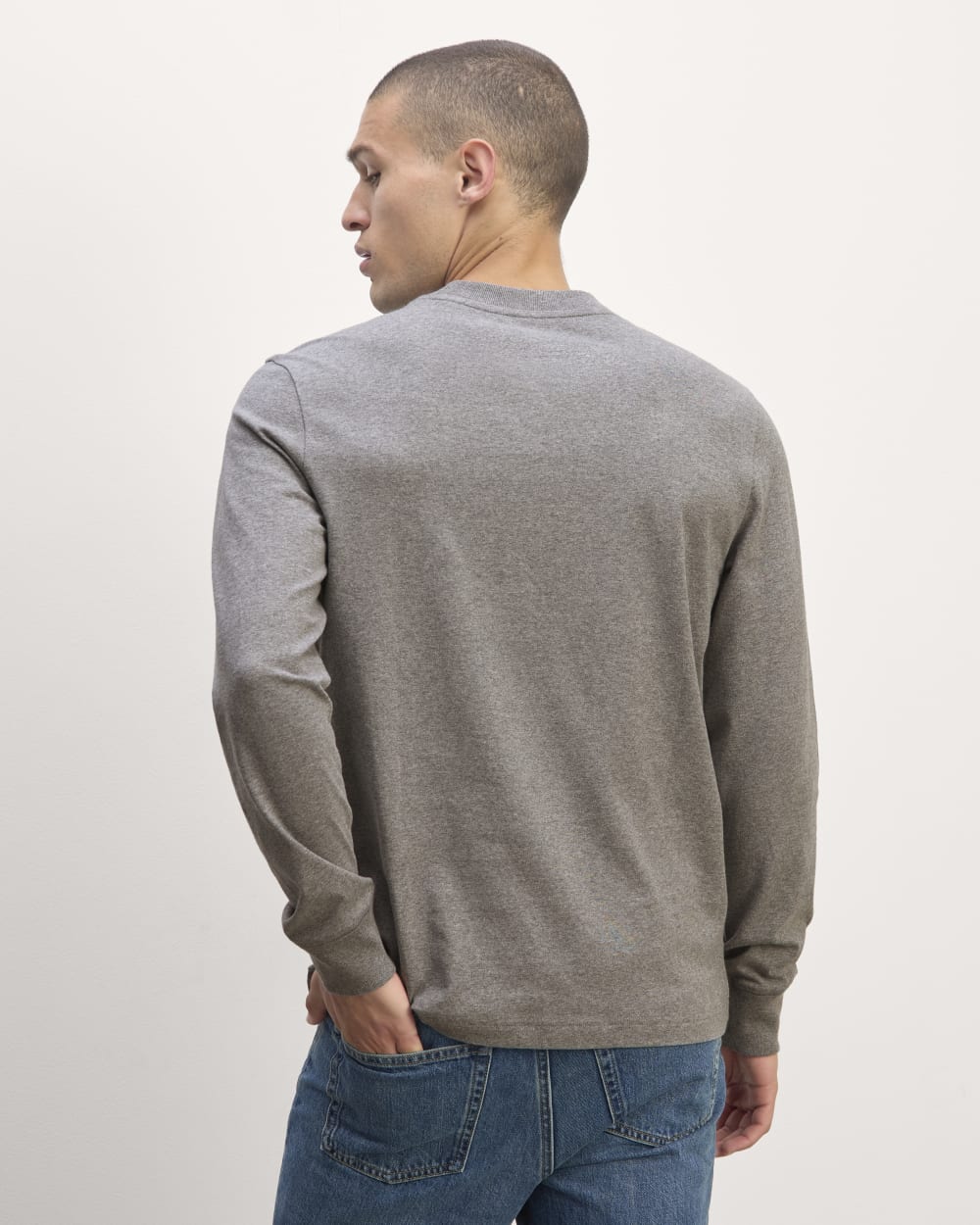 The Premium-Weight Relaxed Crew | Heathered Mid-Grey