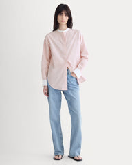 The Oversized Shirt in Ultrasoft Cotton | Pink / White