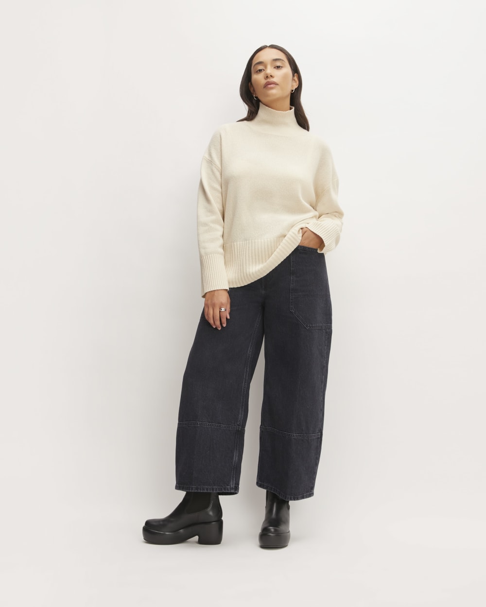 The Cashmere Oversized Turtleneck | Bone