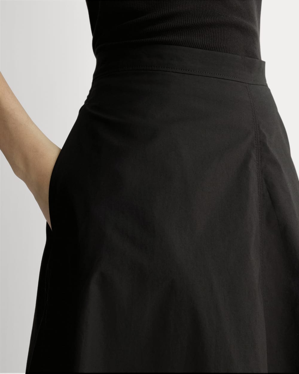 The Midi Skirt in Ultrasoft Cotton | Black