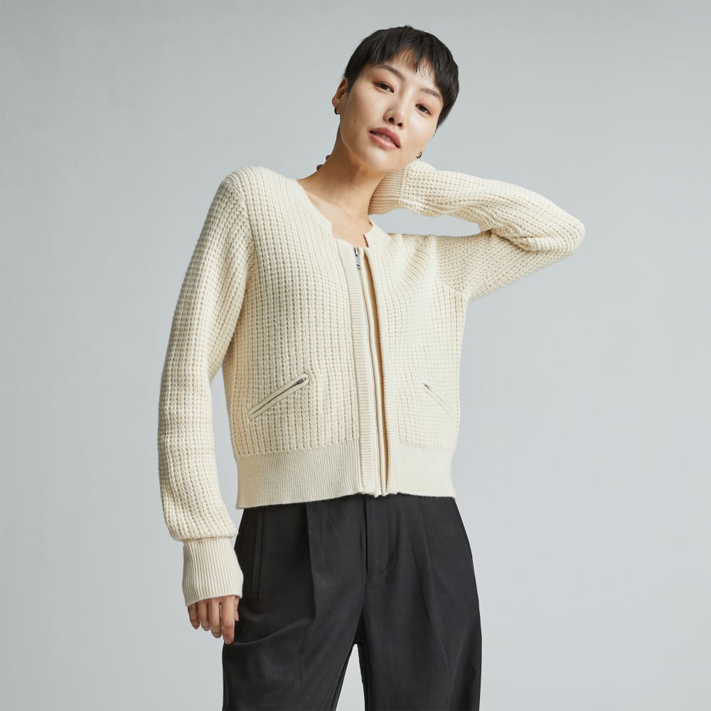 The Cropped Cotton-Merino Bomber | Canvas