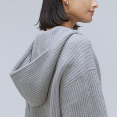The Cozy-Stretch Hooded Cardigan | Smoke