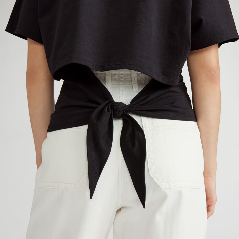 The Organic Cotton Tie Back Tee | Black