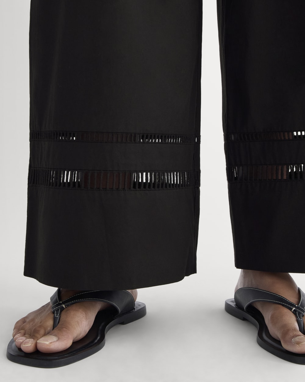 The Lace Trim Pant | Black