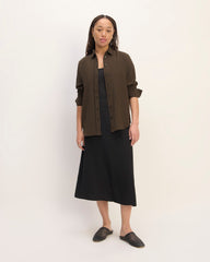 The City Stripe Relaxed Shirt | Cocoa / Black