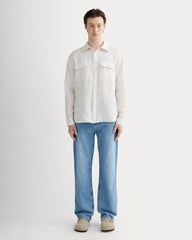 The Linen Utility Shirt | Natural Chambray
