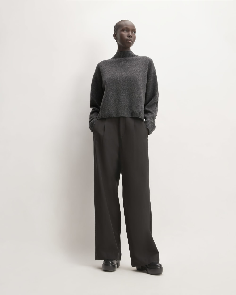 The Good Merino Wool Mockneck Sweater | Graphite