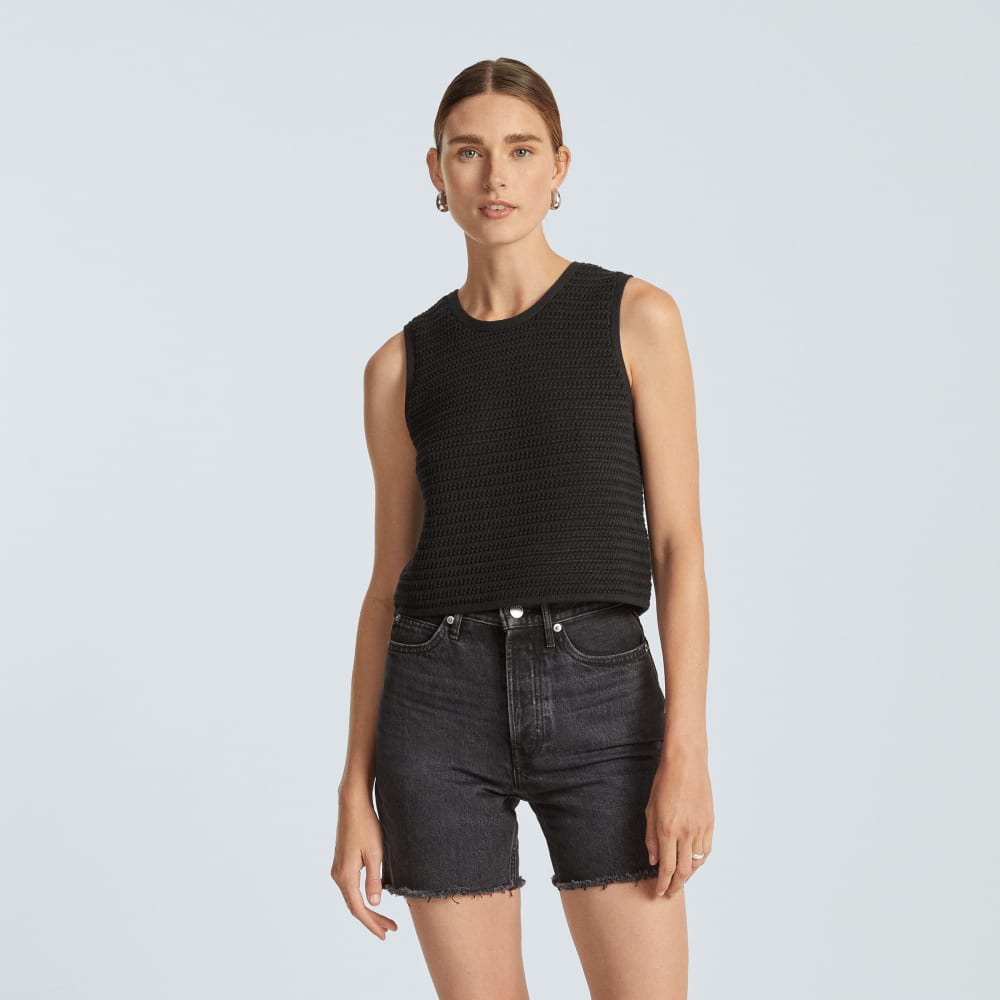 The Crochet Knit Cami | Black
