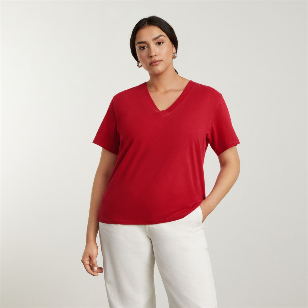 The Vintage V-Neck Hemp Tee | Goji Berry