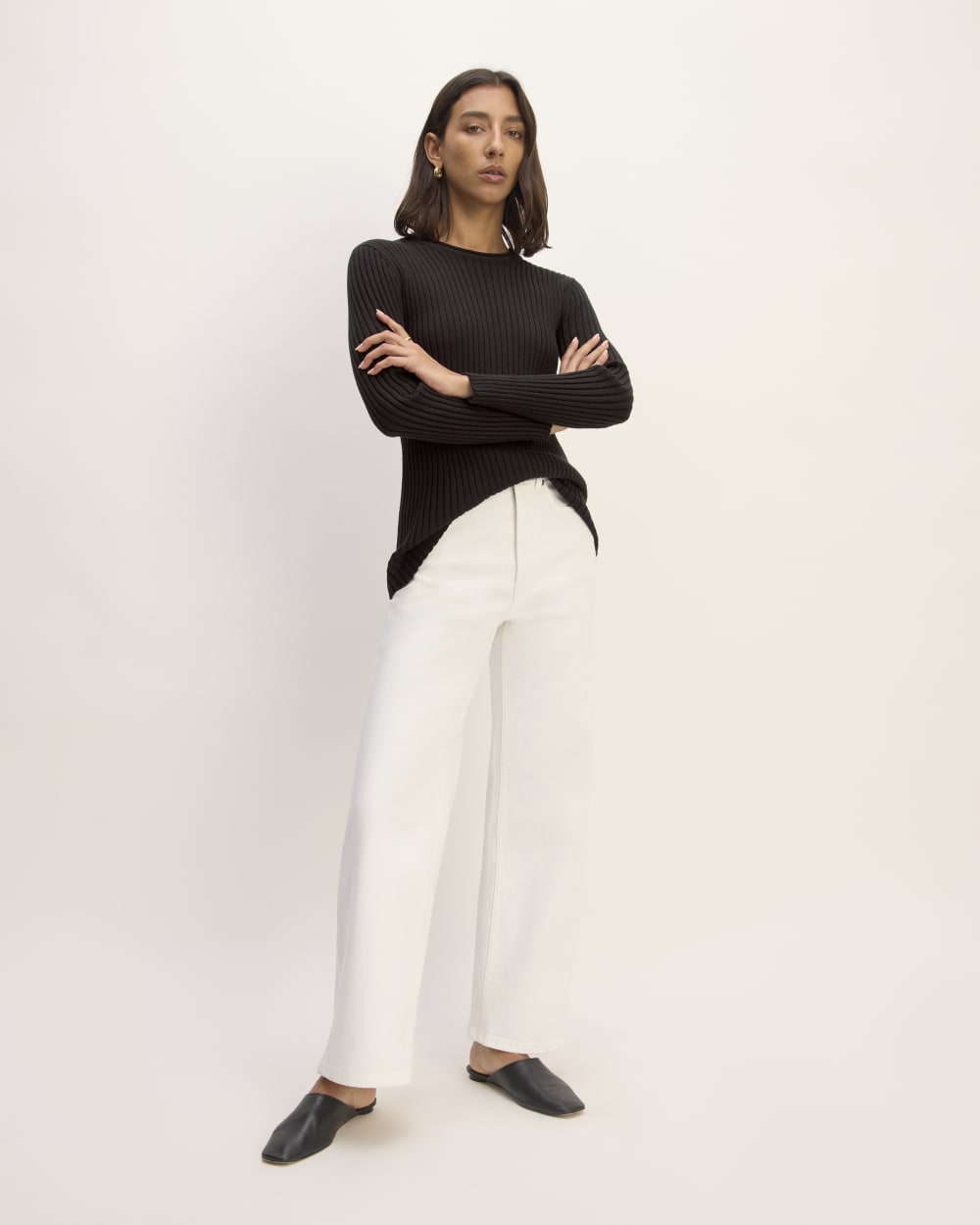 The Cotton Rib Crew | Black