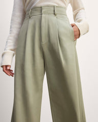 The Draper Pleated Pant in Buttersmooth | Seagrass | 32" Inseam