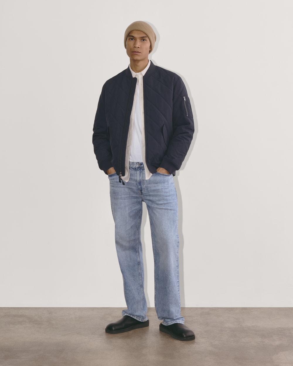 The Quilted Bomber | Navy