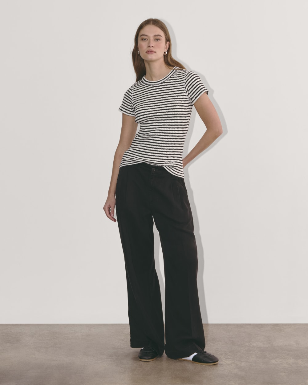 The Cozy Rib Tee | Black / Bone