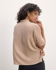 The Popover Top in Washable Silk | Chanterelle