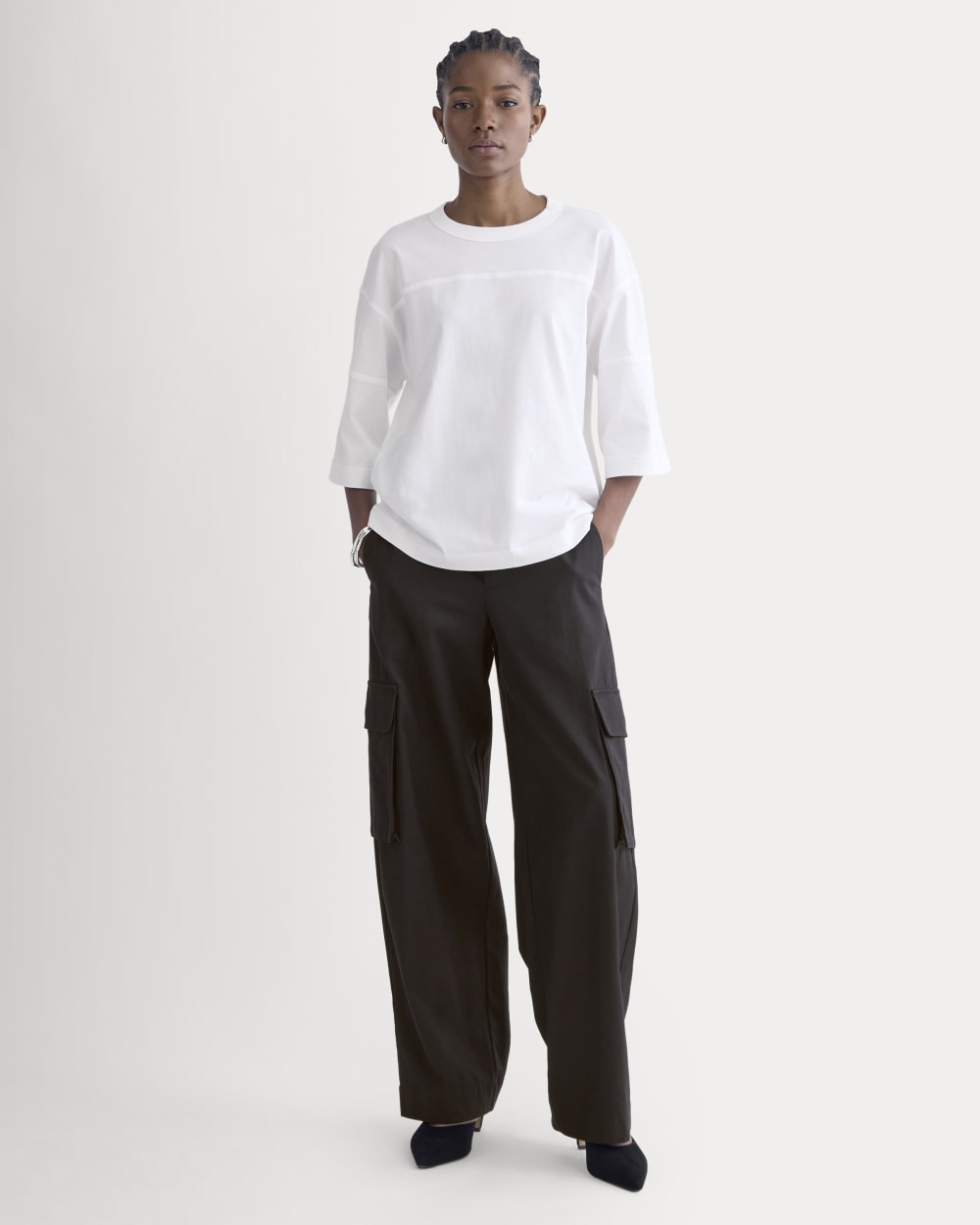 Oversized Varsity Tee in Essential Cotton | White