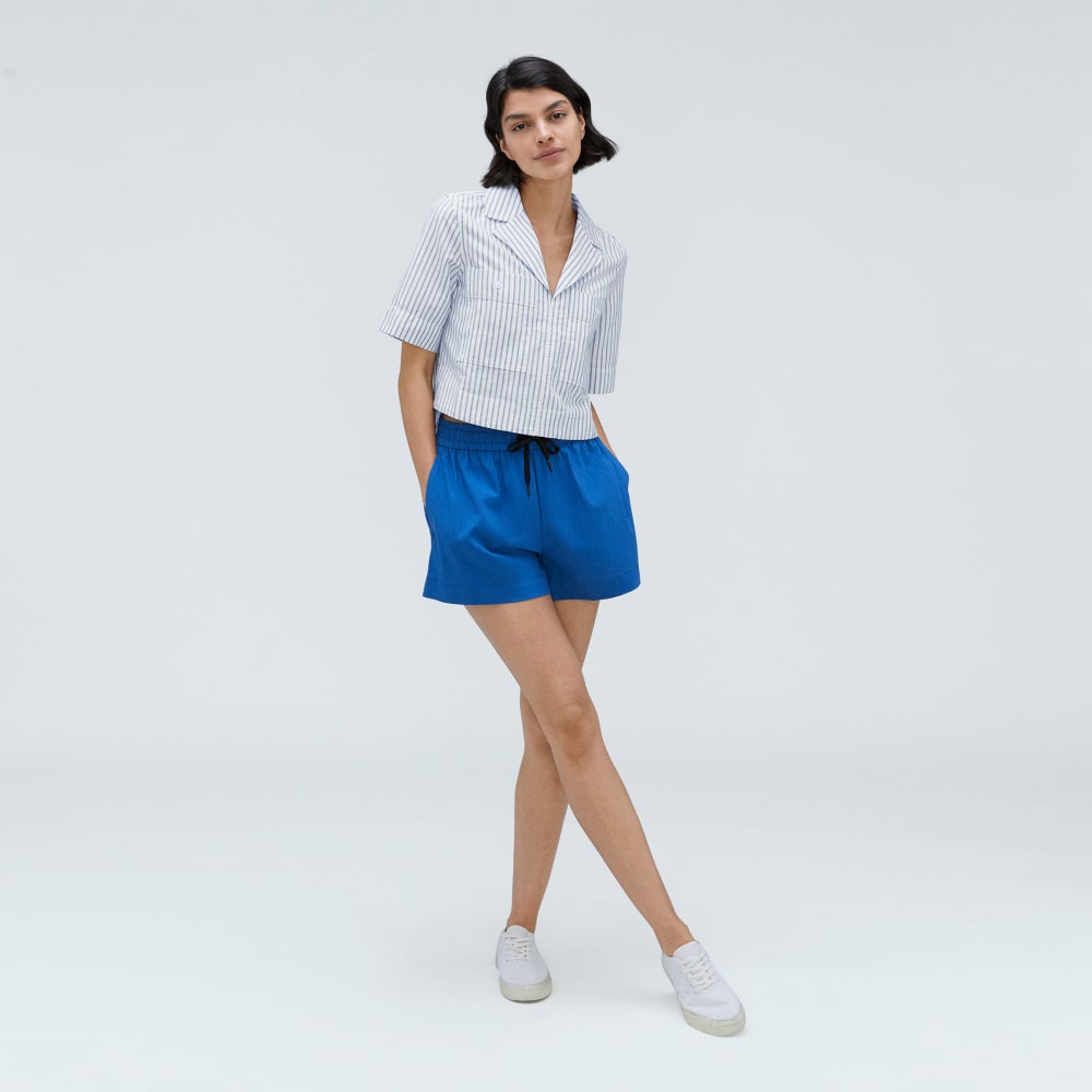 The Oxford Popover | Deep Blue / Canvas